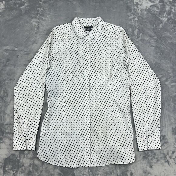 Exofficio Top Womens Size Small Black White Long Sleeve Button Up Shirt Outdoors - Picture 1 of 8